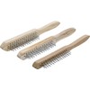 Kraftmann 85815 Wire Brush Set 3-Piece Wooden Handle 2-3-4 Rows