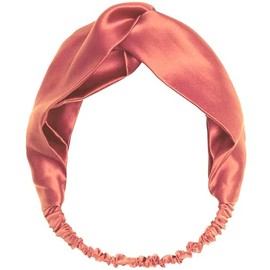CILQUE 100% Mulberry Silk Top Knot Headband – 22 Momme, Gentle on Hair (Rose Gold, O/S)