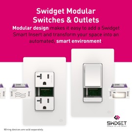 Swidget Wi-Fi Control + Power Out Light Insert - Control Swidget Smart Home Devices - Home Power Monitor - LED Lights Illuminate House During Power Outages - Compatible with Swidget Outlets & Switches