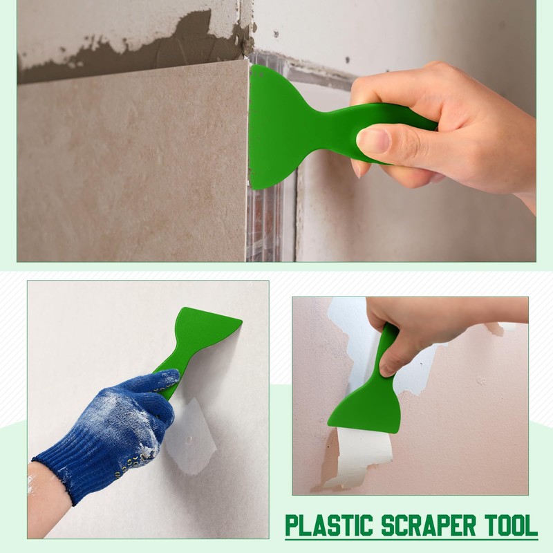 Tallew 9 Pcs Plastic Scraper Tool Sticker Plastic Razor Blade