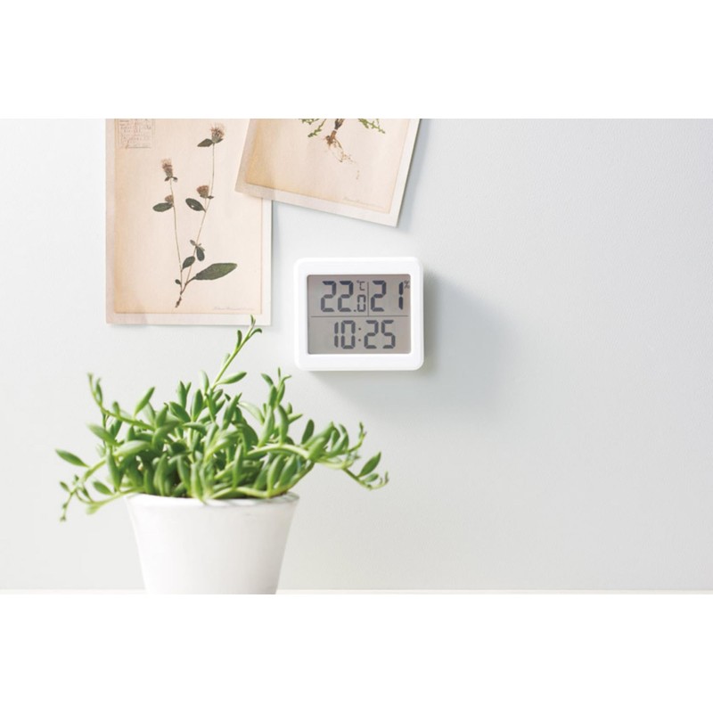 Marutatsu Thermometer/Hygrometer, Table Clock, Digital Clock, Simple, Easy to Read