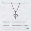 QKEOISUD Poseidon Trident Pendant Punk Necklace, Vintage Stainless Steel Rock