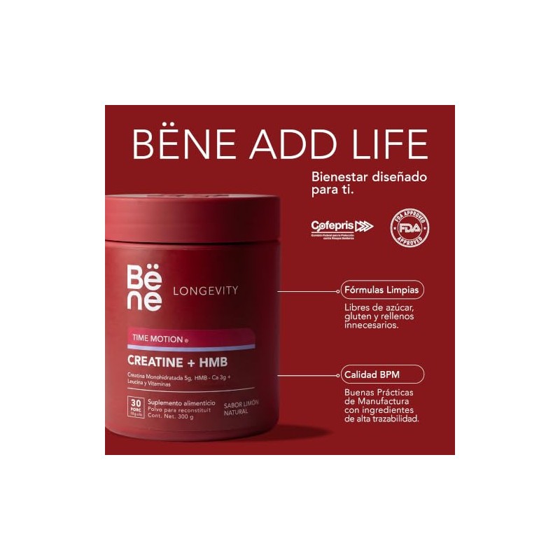 Creatina + HMB Suplemento Alimenticio 300g - Creatina Monohidratada 5g,
