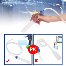 Acquario Cambio Acqua Manuale Sifone Aspirarifiuti Acquario per Pesci Rtrumento di Pulizia dell'acquario Tubo del sifone Con tubo da 59 pollici per Acquario Serbatoio per Pesci Scolapiatti Filtro