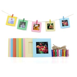 Zopsc Marco de Fotos para Instax, Marcos de Fotos de Papel de Colores de 3 Pulgadas para Mini 1112, Kit de Marco de Fotos a Color con Clips, Filtros, Espejo