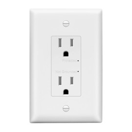 LIDER Surge Protector Receptacle with Grounding Indicator, Child Safe Tamper-Resistant Wall Outlet, Residential Grade, Self-Grounding, 15A 125V, 900 Joules, UL Listed, LR15-TRSS-WWP, White