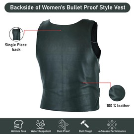 Women Bullet Proof style Leather Motorcycle Vest bikers Club Tactical Vest Ammo (as1, alpha, 5x, regular, regular)