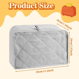 XLIUAX Toaster Cover, Toaster Cover 2 Slice Toasters Covers 4 Slice Small Appliance Covers Hiding for Bread Machine Bread Maker Protector Cotton Quilted Appliance Protector Universal (Gray)