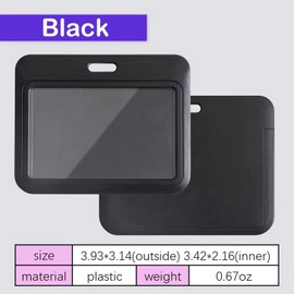 3 Pcs Sliding ID Badge Holder with Clear Window ID Card Protector Pouch for Office School ID Credit Cards Proximity Key Cards Driver’s Licenses and Passes-White-Horizontal