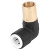 SPARES2GO 15mm x 10mm Push Fit Radiator Valve Black Reducing