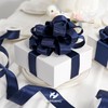 HUIHUANG Navy Blue Satin Wired Ribbon 1-1/2 inch Navy Double-Faced