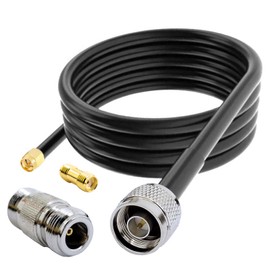 Low Loss Coaxial Cable GB58 N to SMA Jumper N Male to SMA Male with 2X N SMA Adapter Kit for 3G 4G 5G LTE Antenna Ham Radio GPS WiFi (16.5 Feet)