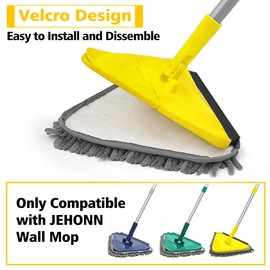 JEHONN Fregona de pared 4 almohadillas para orejas de microfibra de repuesto para paredes pintadas, ventanas, pisos, zócalo, PWM-01