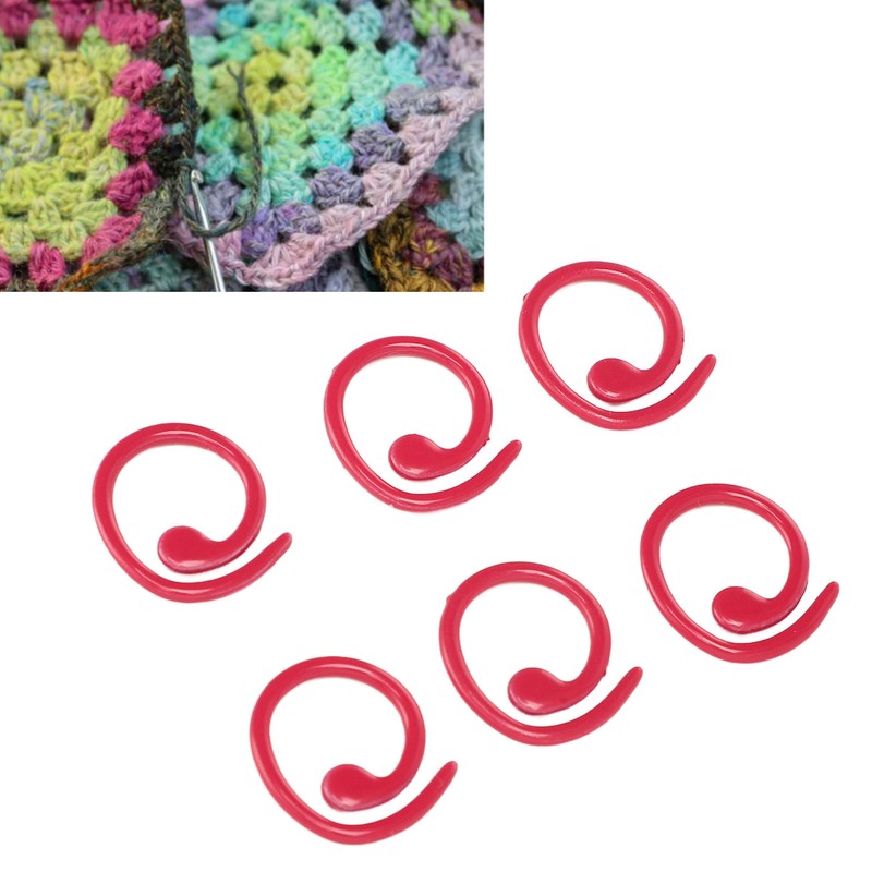 50PCS Metal Stitch Markers Spiral Markers Multifunctional Crochet Locking Hooks