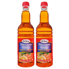 Grace Pineapple Orange Flavored Syrup (2 Pack, Total of 50.6fl.oz)