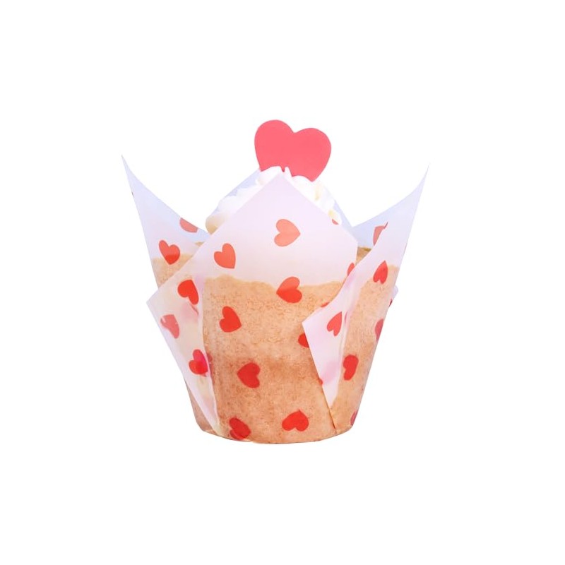 PME Valentines Tulip Muffin Cases - Love Hearts, Set of