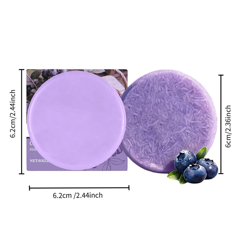 Blueberry Fields Shampoo & Conditioner Bar Set, Solid Hair Wash