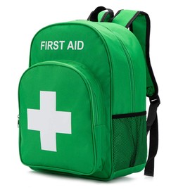 Jipemtra Red Emergency Bag First Aid Backpack Empty Medical First Aid Bag Treatment First Responder Trauma Bag for Camping Cycling Hiking Daycare Outdoors (Green)