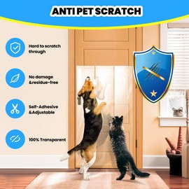 Petslucent Cat Scratch Furniture Protector: Cat Anti Scratch Tape - Door Protector from Dog Scratching - Clear Training Self Adhesive Tape for Carpet, Sofa, Couch, Door (118in x 7.9in)