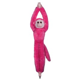 EcoBuddiez Tree Huggers - Pink Squirrel Monkey from Deluxebase. Small 55cm Hanging Soft Toy Made from Recycled Plastic Bottles. Eco-Friendly Soft and Cuddly Plush Toy and Perfect Cuddly Gift for Kids