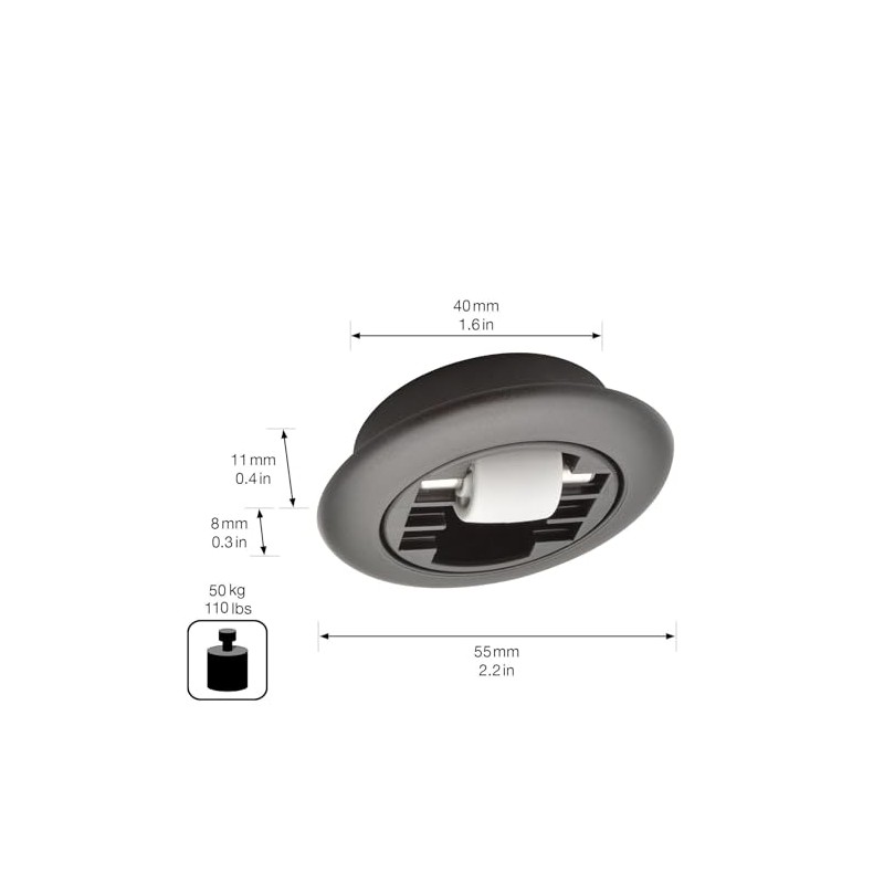 Wagner 01707301 Soft Swivel Castor / Countersunk Roller - Diameter