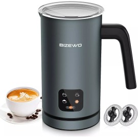 BIZEWO Milk Coffee Frother Electric Warm and Cold Milk Foamer Automatic Milk Warmer