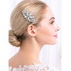 BERYUAN Bridal Flower Rhinestone Crystal Hair Comb Handmade Rhinestone Crystal