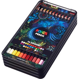 uni POSCA Colored Pencils, 4.0mm Lead, Assorted Set, 36 Pack