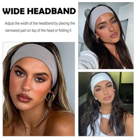 Headbands for Women Non Slip Sweat Headband Workout Wide Head Bands Soft Elastic Stretchy Hair Bands for Sports Yoga Running 6 Pack