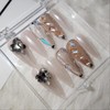 [Handmade nail tip] White pearl (wedding) - long stiletto /