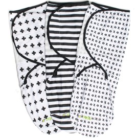 Ziggy Baby Swaddle Blanket Adjustable Infant Baby Wrap Set 3 Pack Soft Cotton Black & White - Newborn Swaddle Blankets for Baby Boy, Baby Boy Swaddle Blanket, Swaddle Blankets Boy, 0-3 Months