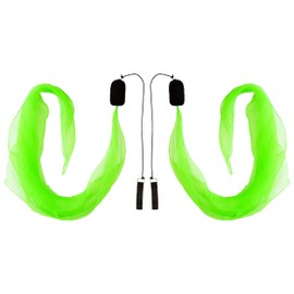 Diabolo Freizeitsport UV Light Poi in Green - Angel Wings Spinning Pois. Spiral Pois, Soft Pois for Beginners and Professionals