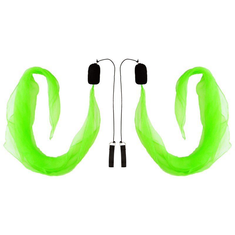 Diabolo Freizeitsport UV Light Poi in Green - Angel Wings