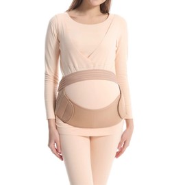 Peifly Pregnancy Belly Band for Support - Maternity Belt for Pregnant Women, Adjustable Pregnancy Support Belt, Comfortable for Relief, Plus Size Belly Band for Pregnancy (1, Beige, Medium)