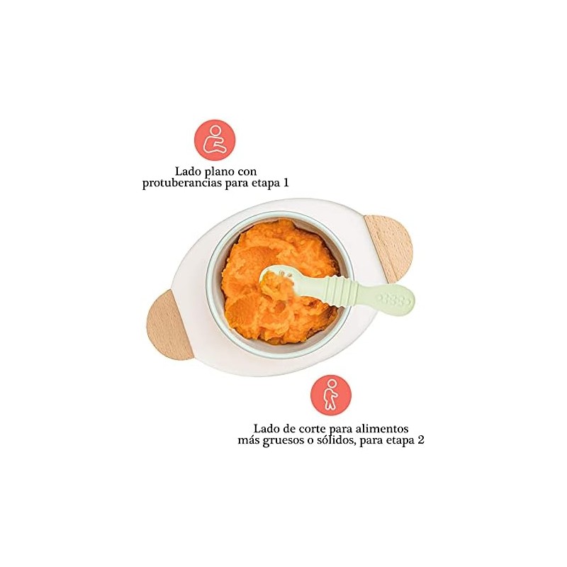 Juego de cucharas para bebé. Ideales para entrenar alimentación independiente.