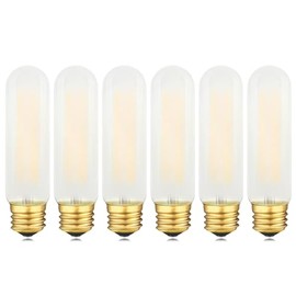 LUMILECT Frosted T10 LED Bulb 40W Equivalent, 2700K Warm White, 4 Watts E26 Base Dimmable LED Bulb, 400LM LED Chandelier Bulb, 4W T30 Tubular E26 Light Bulbs, 6 Pack