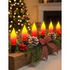 12 Pack C18 Red and Yellow Christmas Flame Candle Lights