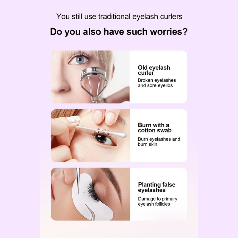 Electric Eyelash Curler 360 Deg Push Up 3 Level Temp