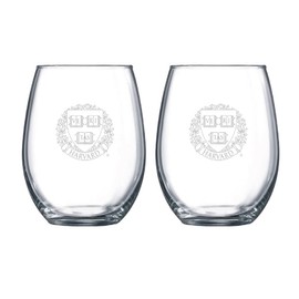 RFSJ Satin Frost Logo Wine or Beverage Glass Set of 2 (Harvard)