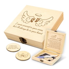 SRZLQBL Miscarriage Gifts for Mothers Dad Miscarriage Memorial Wooden Box Loss of Baby Sympathy Keepsake Gifts Baby Loss Memorial Gift Bereavement Gift for Loss of Child