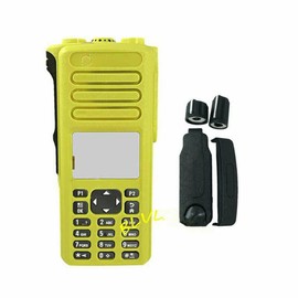 Yellow Front Housing Replacement Kit for XPR7550e/DGP8550E/XPR7580E Two-Way Radios | DIY Repair Shell with Durable Finish & Precision Fit