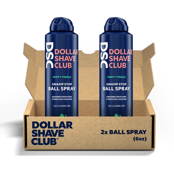 Dollar Shave Club | Ball Spray 2 ct. | Ball Spray for Men, Absorbs Moisture and Reduces Chafing, Fast Absorbing Deodorant Spray, No Talc or Zinc, No Powder Mess, Odor Protection, Body Deodorant Women