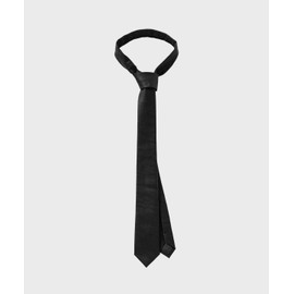 Nonblank Non-Blank FAUX Leather Slim Tie_BLACK