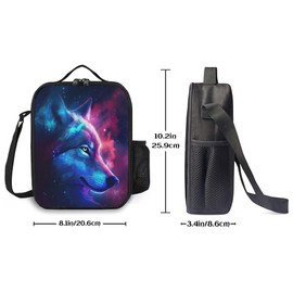 Insulated Lunch Box Wolf Lunch Bag for Women & Men Small Leakproof Cooler Food Lunch Containers Reusable Large Capacity Lunch Tote Bags with Shoulder Strap for Work Travel Picnic