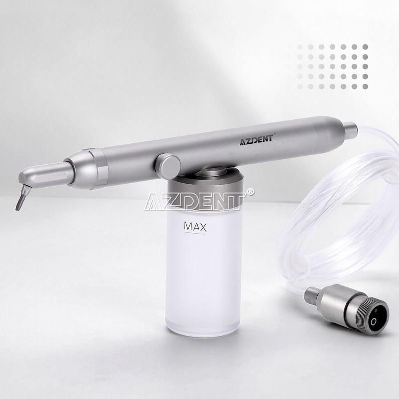AZDENT Dental Alumina Air Polisher Abrasion Microetcher Sandblasting Gun 2Holes