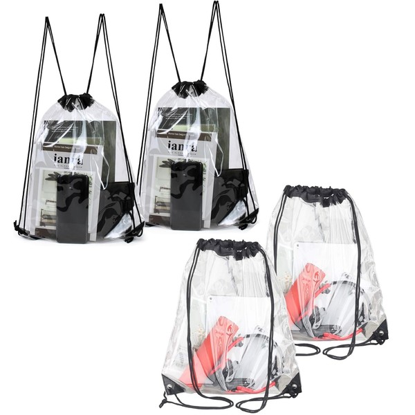 siawadeky Pool Bag, Vinyl Drawstring Bag, Set of 4, Storage