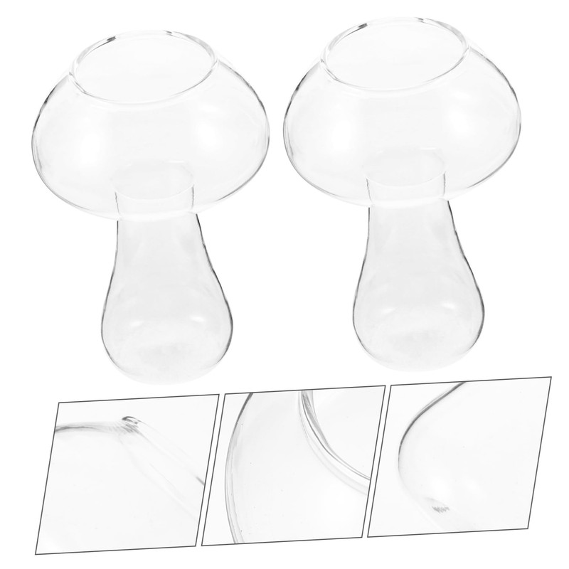 Mikinona Mushroom Glasses Creative 2pcs Novelty Drink Cup for Bars