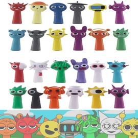 Kit 24 Figuras de Plástico Sprunki Monstruos de Colores Juego De Música Personajes Coloridos 6 a 8 cm