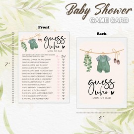 Nuhany Hilarious Baby Shower Games, Locally Grown Who Mom or Dad Game Cards, Farmer's Market Baby Shower Decorations Favors Ideas -30 pcs, 5x7 in - G07