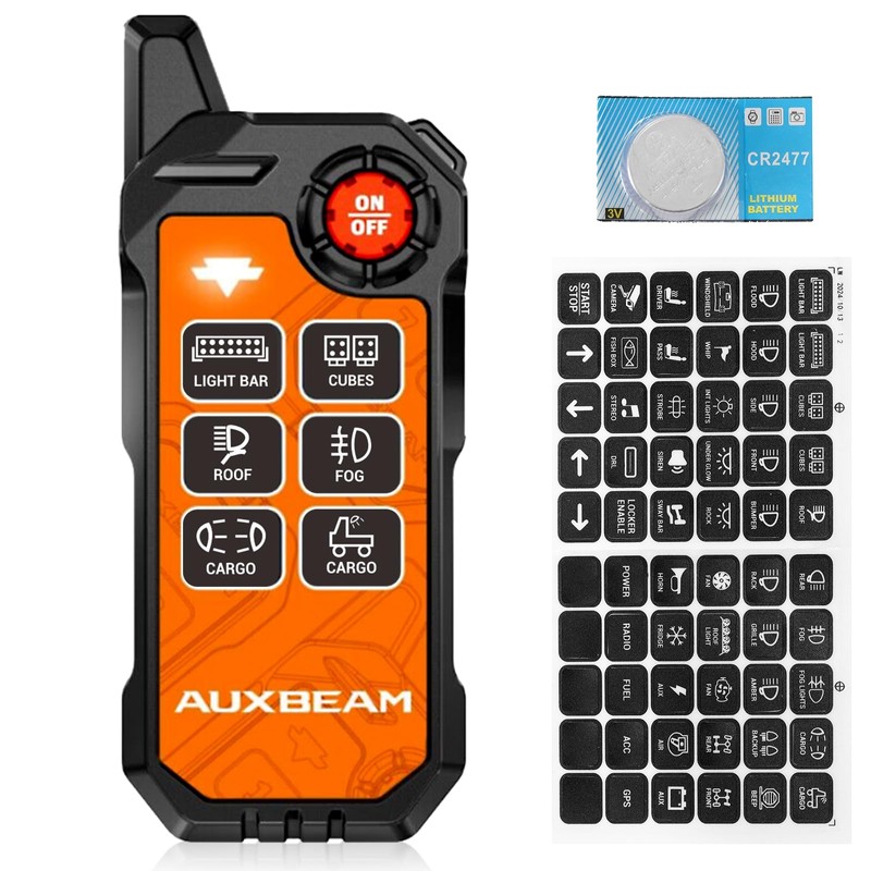 Auxbeam Wireless Remote Control for 4 Gang Switch Panel 4-Channel
